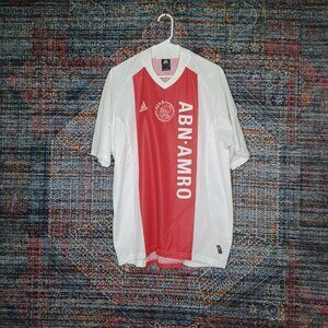 Vintage Y2K adidas mens Ajax ABN AMRO 2002 Amsterdam soccer futbol jersey L